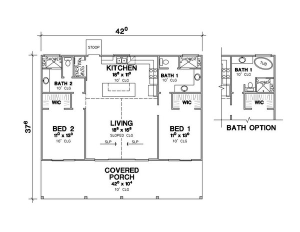 Cabin Floor Plan - Main Floor Plan #472-439