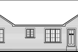 Exterior - Rear Elevation for Ranch House Plan #23-699 - 2 bed, 1 bath
