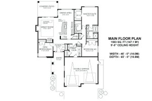 Floor Plan - Main Floor for Modern House Plan #1100-23 - 3 bed, 2 bath