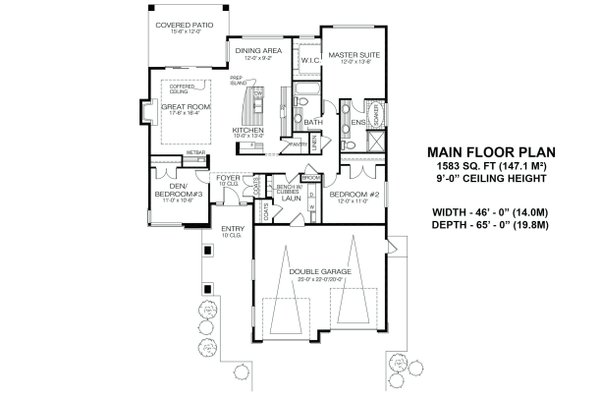 Modern Floor Plan - Main Floor Plan #1100-23