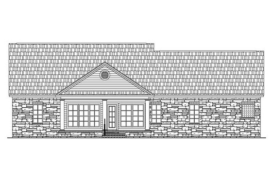Exterior - Rear Elevation for Country House Plan #21-130 - 3 bed, 2.5 bath