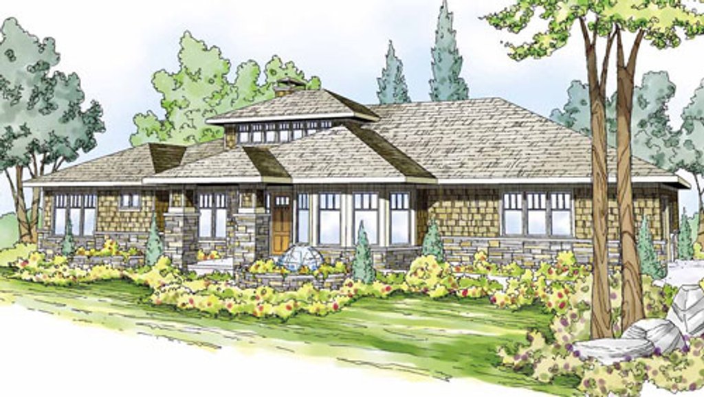 Prairie Style House Plan - 3 Beds 3.5 Baths 3394 Sq/Ft Plan #124-821 ...