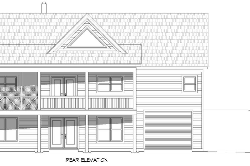 House Blueprint - Exterior - Rear Elevation for Country House Plan #932-587 - 2 bed, 2 bath
