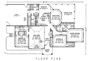 European Style House Plan - 3 Beds 4 Baths 2532 Sq/Ft Plan #11-113 