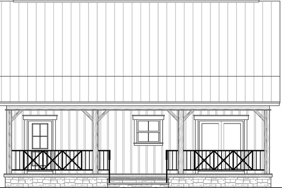 Exterior - Rear Elevation for Country House Plan #21-480 - 2 bed, 2 bath