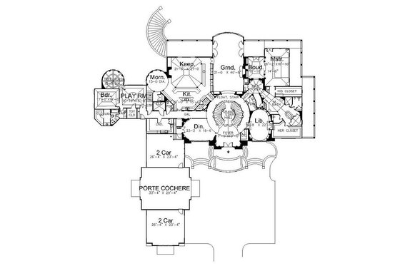 Floor Plan - Main Floor for European House Plan #119-303 - 5 bed, 5 bath