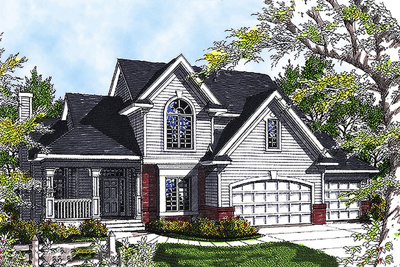 Dream House Plan - Traditional Exterior - Front Elevation Plan #70-330