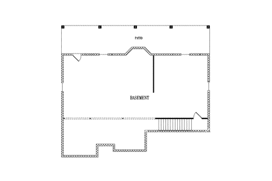 Floor Plan - Lower Floor for Mediterranean House Plan #1-327 - 3 bed, 2 bath