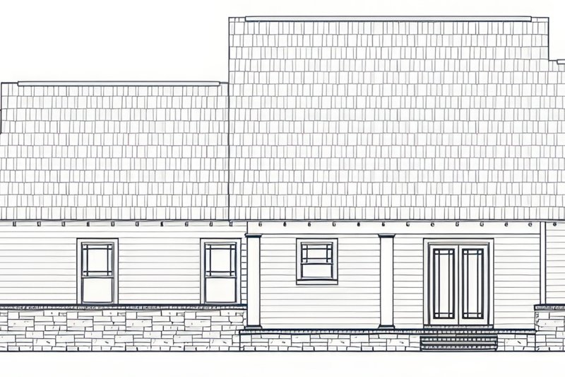 Dream House Plan - Exterior - Rear Elevation for Craftsman House Plan #21-664 - 3 bed, 2 bath