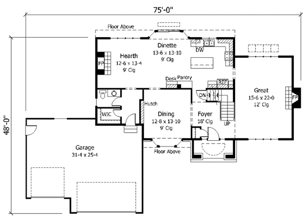 Traditional Floor Plan - Main Floor Plan #51-117