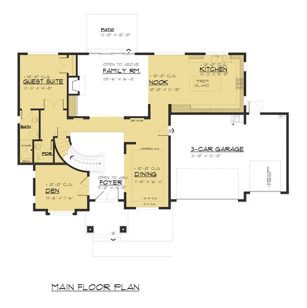 Dream House Plan - Traditional Floor Plan - Main Floor Plan #1066-70