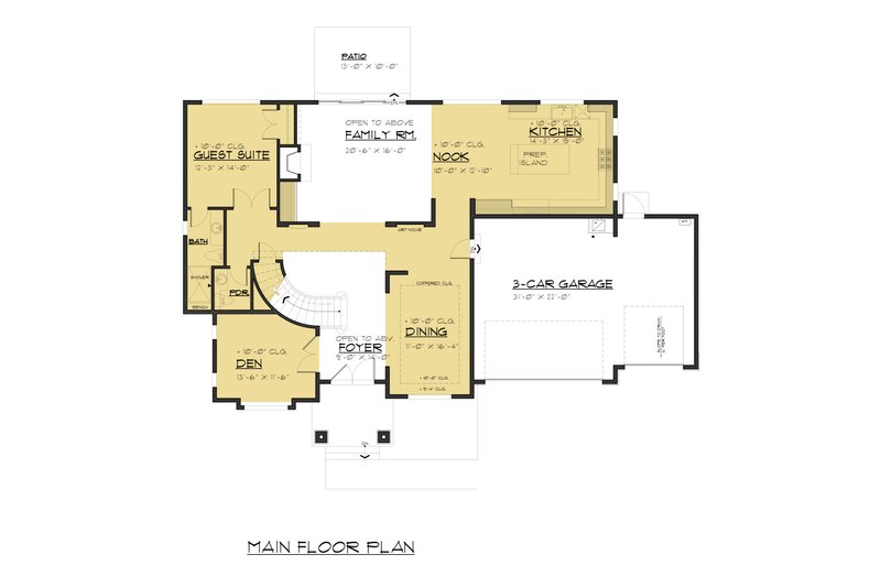 House Blueprint - Floor Plan - Main Floor for Traditional House Plan #1066-70 - 6 bed, 3.5 bath