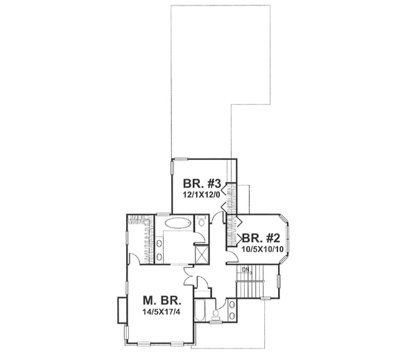 Traditional Floor Plan - Upper Floor Plan #50-117