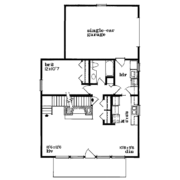 Cottage Floor Plan - Main Floor Plan #47-108