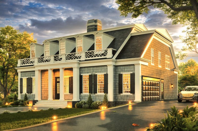Home Plan - Exterior - Front Elevation 6 for Classical House Plan #119-155 - 4 bed, 4 bath