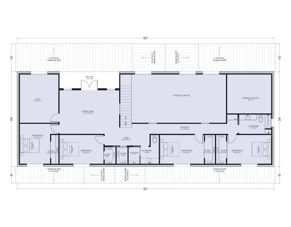 Barndominium Floor Plan - Upper Floor Plan #1107-19