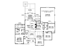 Floor Plan - Main Floor for Cottage House Plan #929-1102 - 3 bed, 2.5 bath