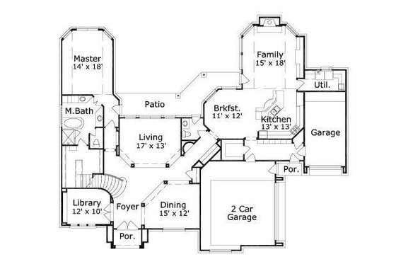Floor Plan - Main Floor for European House Plan #411-747 - 5 bed, 3.5 bath