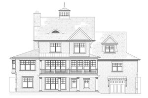 Exterior - Rear Elevation for Traditional House Plan #901-68 - 4 bed, 4.5 bath