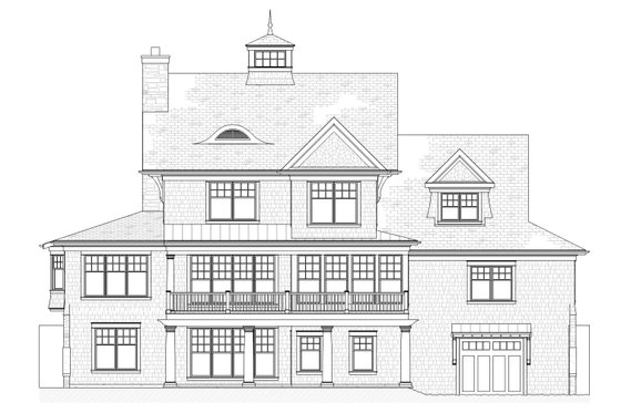Exterior - Rear Elevation for Traditional House Plan #901-68 - 4 bed, 4.5 bath