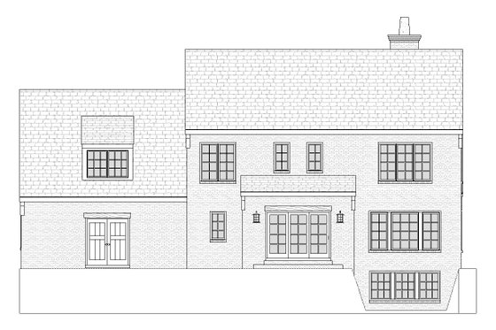 Exterior - Rear Elevation for Traditional House Plan #901-14 - 3 bed, 2.5 bath