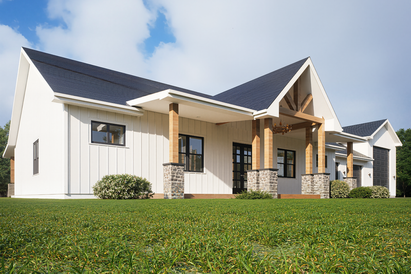 Architectural House Design - Exterior - Front Elevation 4 for Farmhouse House Plan #1112-20 - 4 bed, 3 bath