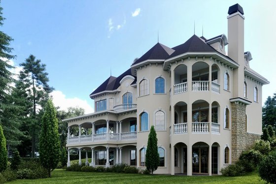 Exterior - Rear Elevation for Victorian House Plan #1066-55 - 5 bed, 4 bath