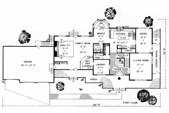 Floor Plan - Main Floor for Country House Plan #312-440 - 5 bed, 3.5 bath