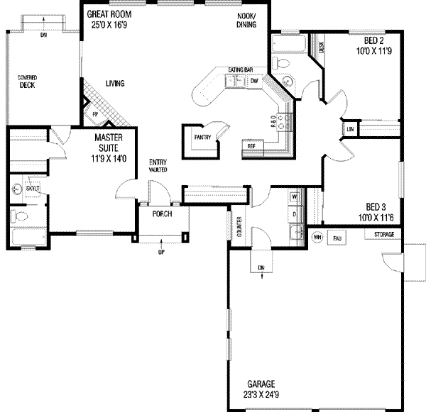 House Plan Design - Traditional Floor Plan - Main Floor Plan #60-247