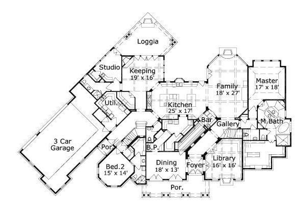 European Floor Plan - Main Floor Plan #411-541