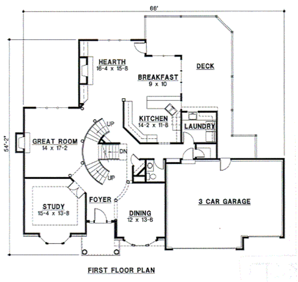 European Floor Plan - Main Floor Plan #67-156