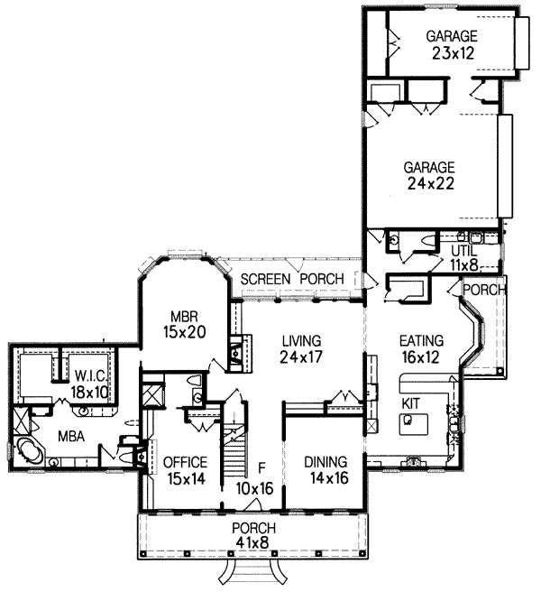 Southern Floor Plan - Main Floor Plan #15-238
