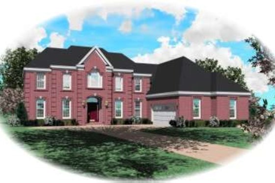 Exterior - Front Elevation for European House Plan #81-1066 - 4 bed, 3.5 bath
