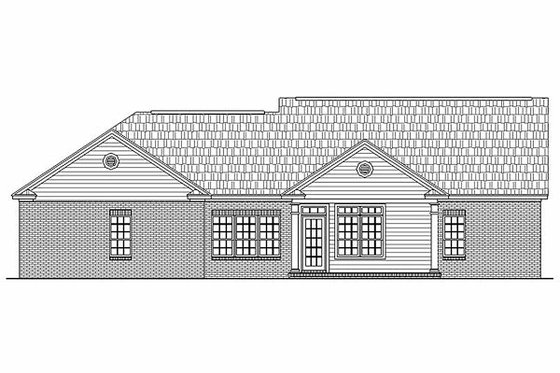 Exterior - Rear Elevation for Ranch House Plan #21-144 - 3 bed, 2 bath