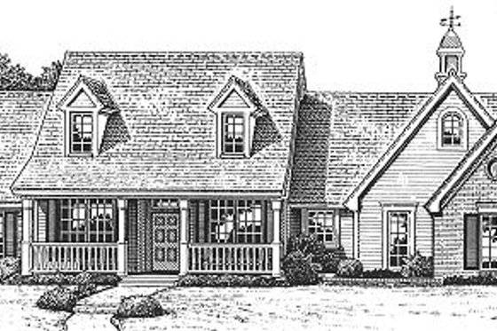 Exterior - Front Elevation for Farmhouse House Plan #310-610 - 3 bed, 2 bath