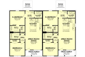 Floor Plan - Main Floor for Ranch House Plan #430-382 - 4 bed, 4 bath