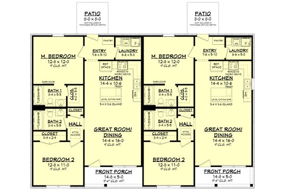 Floor Plan - Main Floor for Ranch House Plan #430-382 - 4 bed, 4 bath