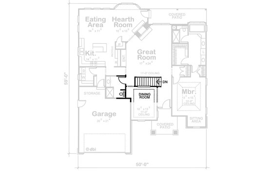Floor Plan - Other Floor for European House Plan #20-1380 - 1 bed, 2 bath