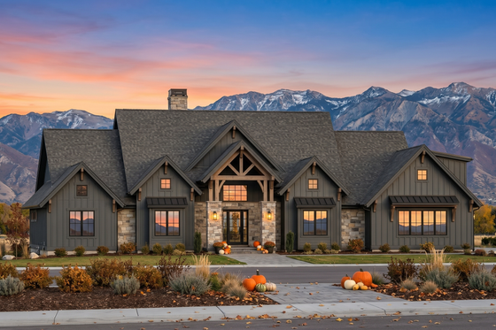 Exterior - Front Elevation for Country House Plan #1096-212 - 4 bed, 5 bath