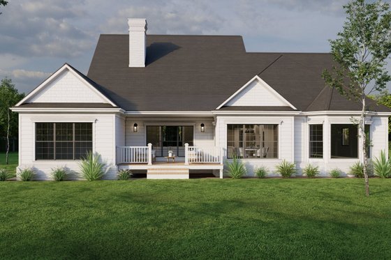 Exterior - Rear Elevation for Farmhouse House Plan #17-3443 - 3 bed, 2 bath