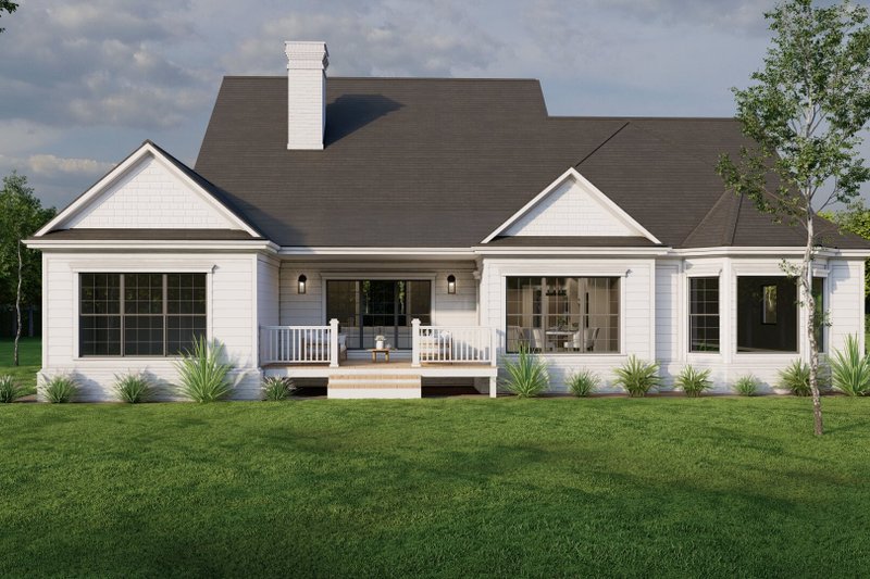 House Blueprint - Exterior - Rear Elevation for Farmhouse House Plan #17-3443 - 3 bed, 2 bath