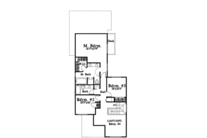 Floor Plan - Upper Floor for Traditional House Plan #78-215 - 3 bed, 2.5 bath