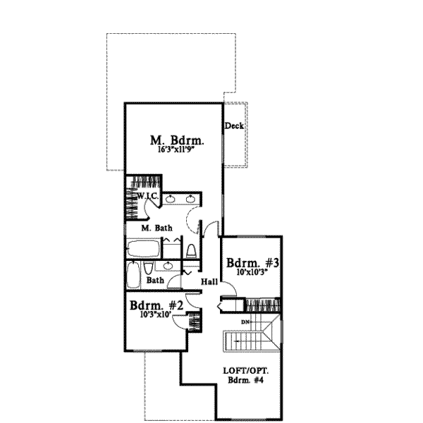 Traditional Floor Plan - Upper Floor Plan #78-215