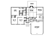 Ranch Style House Plan - 3 Beds 2 Baths 1346 Sq/Ft Plan #36-109 