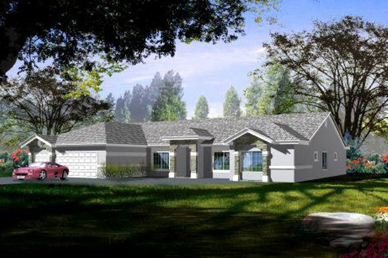 House Plan Design - Adobe / Southwestern Exterior - Front Elevation Plan #1-658