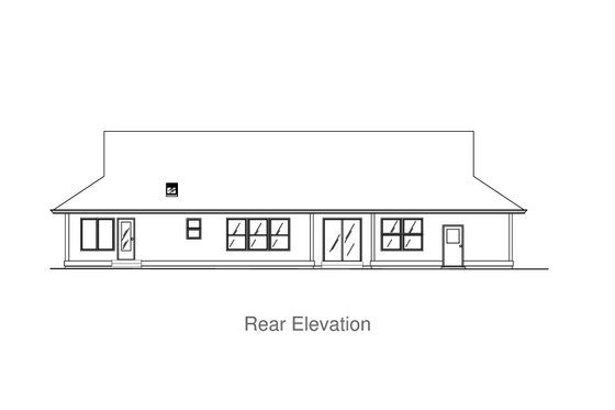 Exterior - Rear Elevation for Craftsman House Plan #53-355 - 4 bed, 2 bath