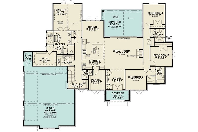 Home Plan - Floor Plan - Main Floor for European House Plan #923-517 - 4 bed, 3.5 bath