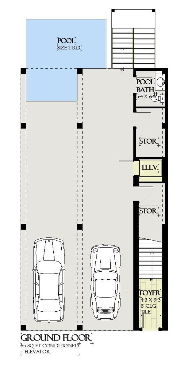 House Blueprint - Beach Floor Plan - Lower Floor Plan #901-155