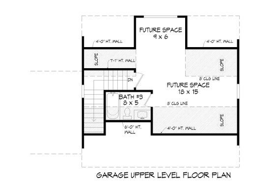 Floor Plan - Upper Floor for Southern House Plan #932-847 - 2 bed, 3 bath