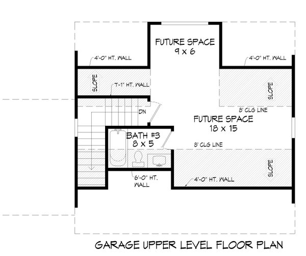 Southern Floor Plan - Upper Floor Plan #932-847